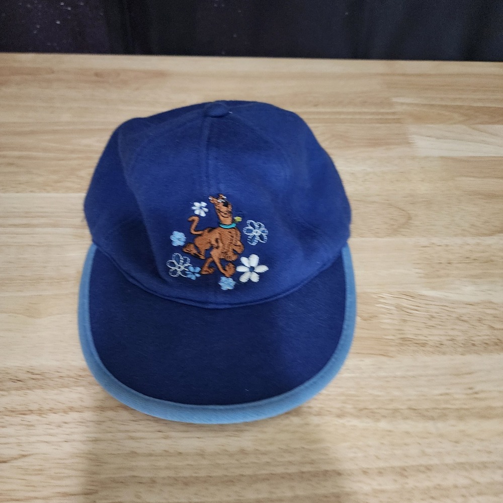 Scooby-Doo Kids Embroidered Baseball Cap Navy Blue Flower Hat Elastic Back